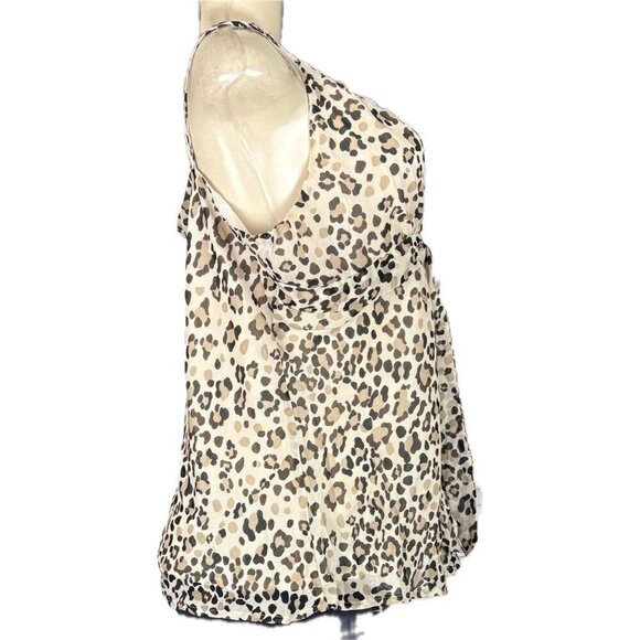 Apt 9 Beige-Brown Animal Print Tie Front Detail Lined Adjustable Strap Camisole - Picture 3 of 6